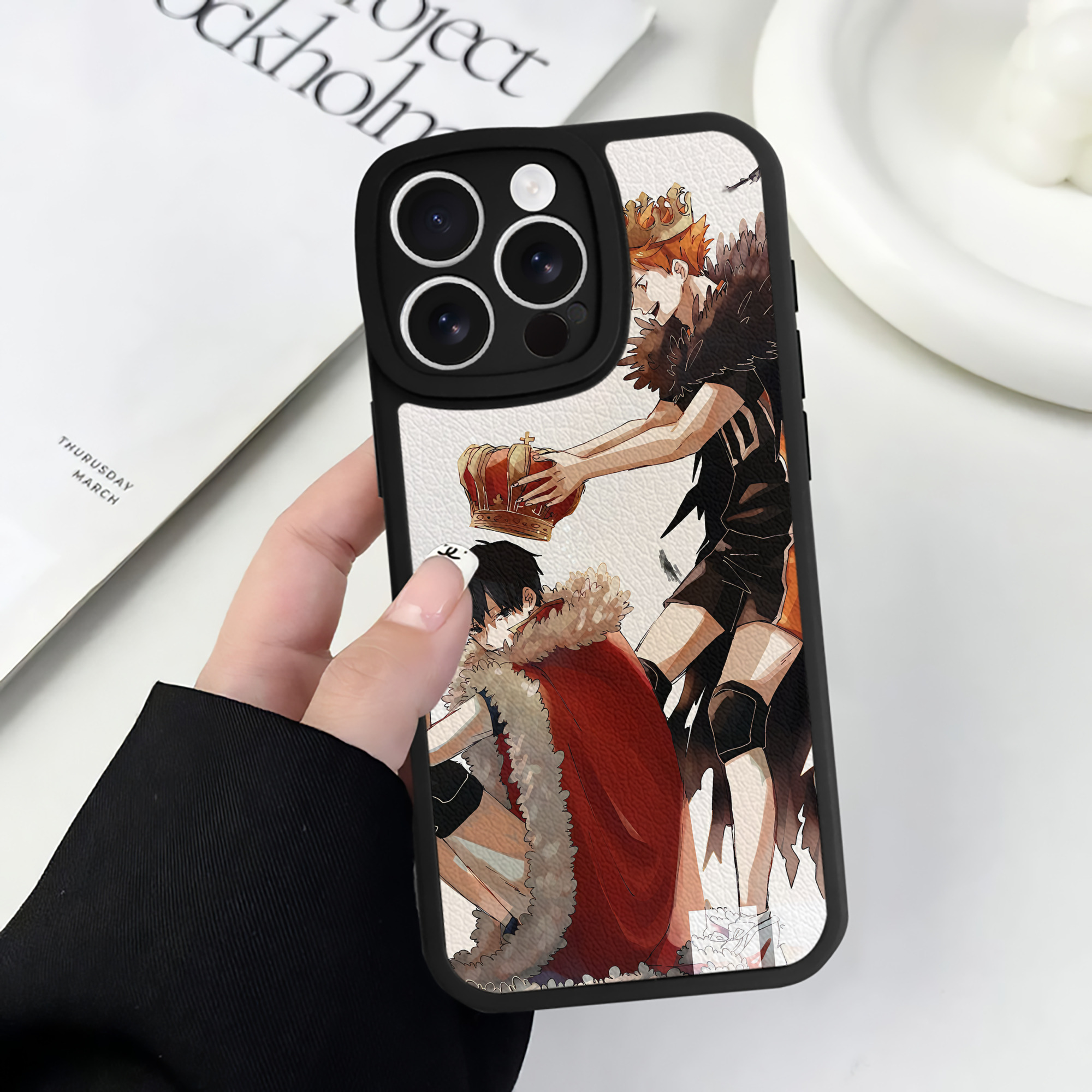 （画像用） ハイキュー!! Haikyu!! 【iPhone 16シリーズ対応】シリコンスマホケース（レザー調） 材質：シリコン